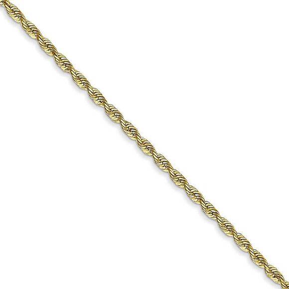 1.85mm 10k Yellow Gold D/C Quadruple Rope Chain Anklet 10 Inch